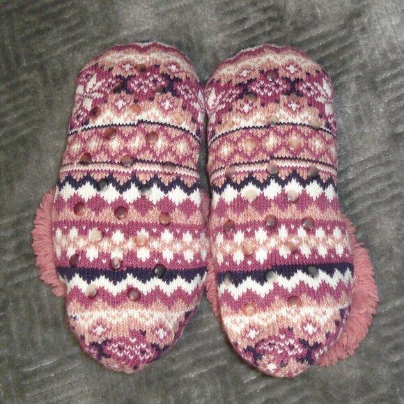 NO BRAND Girls Slippers Size 1.5 Pink White Multicolor - Picture 2 of 6